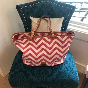 Real Dooney&Bourke large chevron tote/diaper bag